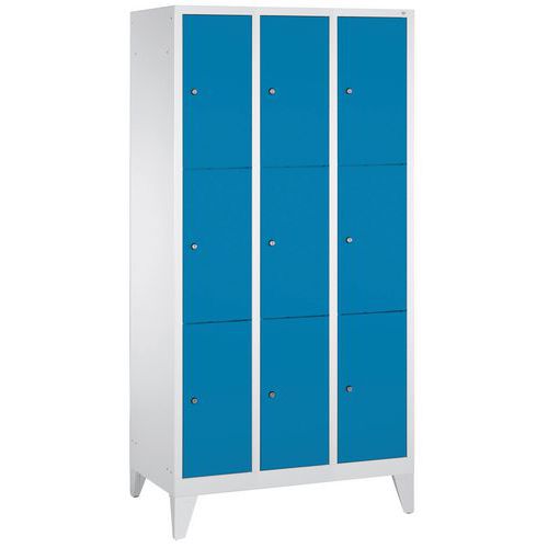 Vestiaire à Casiers Classic Sur Pieds 9 Casiers Bleu Clair