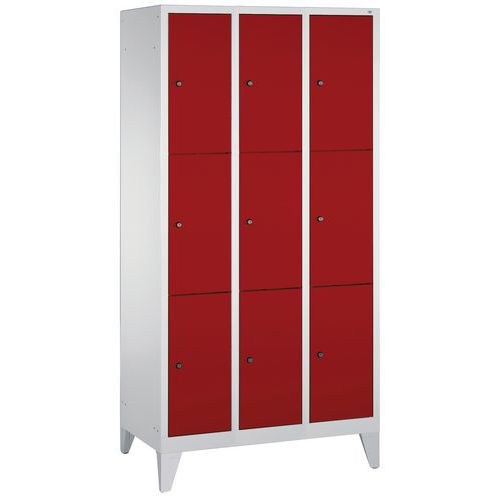 Vestiaire à Casiers Classic Sur Pieds 9 Casiers Rouge