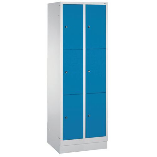 Vestiaire à Casiers Classic Sur Socle 6 Casiers Bleu Clair