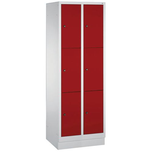 Vestiaire à Casiers Classic Sur Socle 6 Casiers Rouge