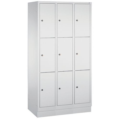 Vestiaire à Casiers Classic Sur Socle 9 Casiers Gris Clair