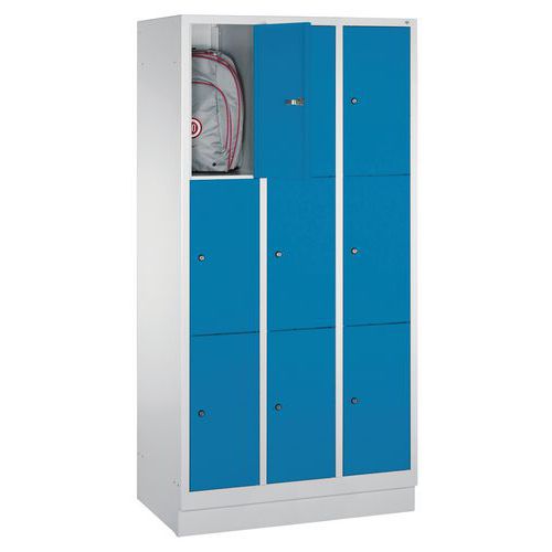 Vestiaire à Casiers Classic Sur Socle 9 Casiers Bleu Clair