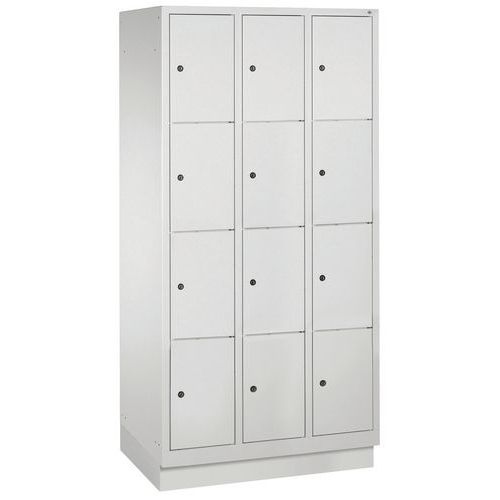 Vestiaire Casiers Classic Sur Socle 12 Casiers Gris Clair