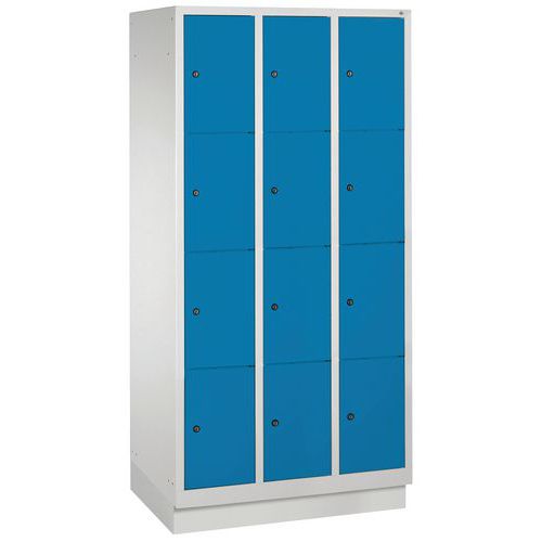 Vestiaire Casiers Classic Sur Socle 12 Casiers Bleu Clair