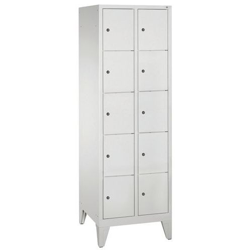 Vestiaire Casiers Classic Sur Pieds 10 Casiers Gris Clair
