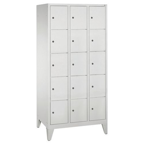 Vestiaire Casiers Classic Sur Pieds 15 Casiers Gris Clair