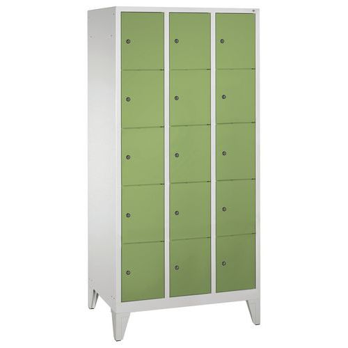 Vestiaire Casiers Classic Sur Pieds 15 Casiers Vert Réséda