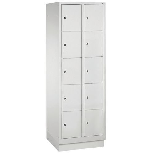 Vestiaire Casiers Classic Sur Socle 10 Casiers Gris Clair