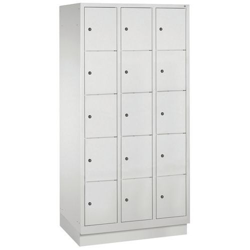 Vestiaire Casiers Classic Sur Socle 15 Casiers Gris Clair