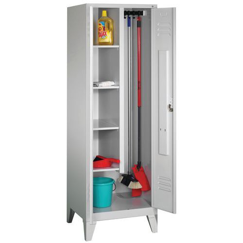 Armoire À Produits D’entretien Sur Pieds Gris Clair