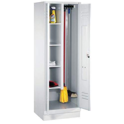 Armoire à Produits D’entretien Sur Socle Gris Clair