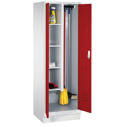 Armoire à Produits D’entretien Sur Socle Rouge