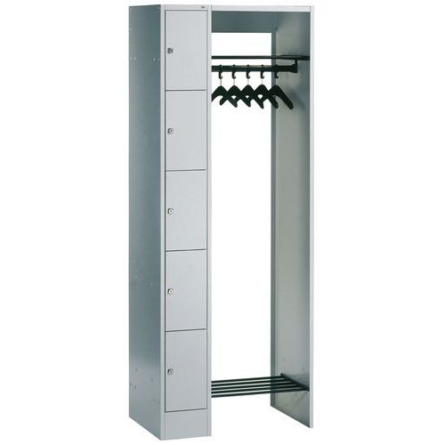 Vestiaire à casier et penderie - 5 cases - Penderie largeur 500mm Vestiaire à casier et penderie - 5 cases - Penderie largeur 500mm