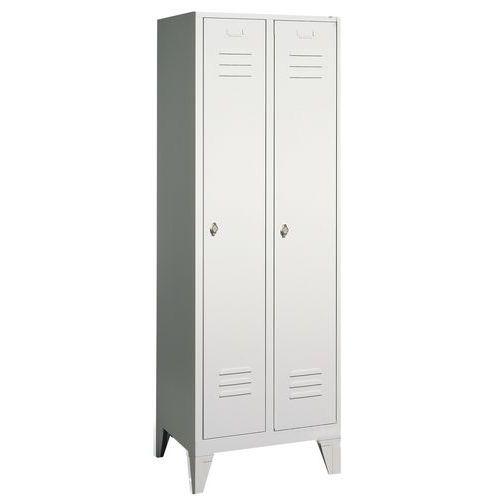 Vestiaire Sur Pieds 2 Compartiments Gris Clair