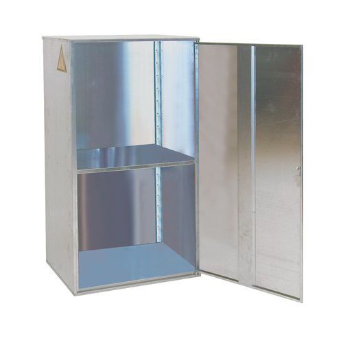 Bauer - Conteneur pour bonbonnes de gaz - 10 bouteilles - 840 x 690 x 1475 mm - Portes non grillagées - Rétention sécurisée