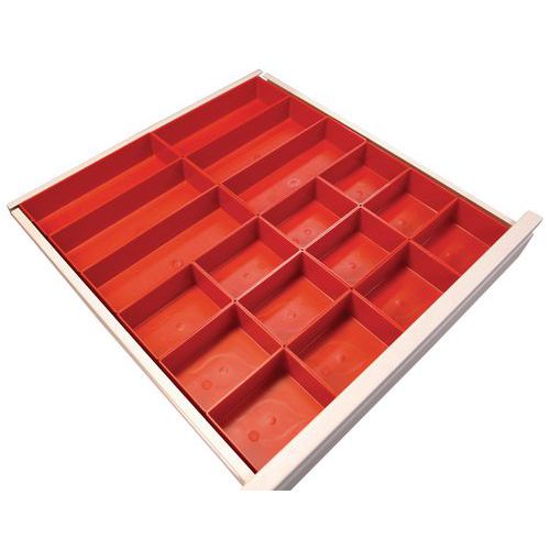 Brakel - Kit de compartimentage tiroir - 24 bacs - Polypropylène - 46x50cm - Éco-responsable