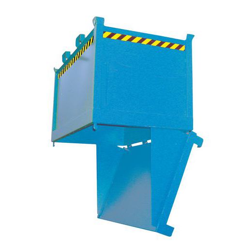 Bauer - Benne à fond ouvrant FB 750 L - Acier Bleu - 750 L Capacité - 1000 kg Charge Max - 3 Ans Garantie