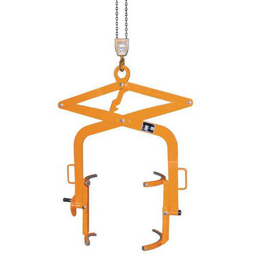 Bauer - Pince pour fût FWZ 200 - Capacité 300 kg - Pour fûts métalliques 200 L - Jaune Orange