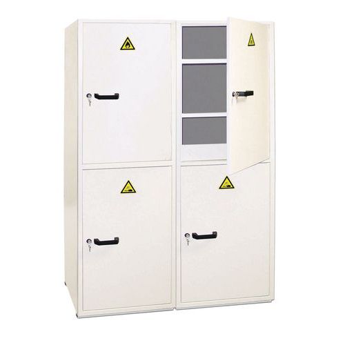 Trionyx - Armoire de stockage multirisque 4 compartiments - 1825x1100x545mm - Acier Blanc - Fermeture à clé