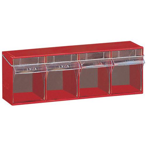 Bloc Madia A 4 Tiroirs Coloris Rouge