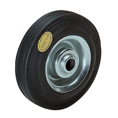 Roue Acier D=160mm F=225kg Long Moy=60mmbd Ge Caoutchouc