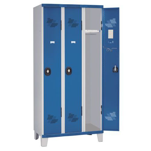 Vest Mono S/p Ip 3col L900x H1915xp500 Serrure à Clé Gris/bleu