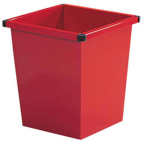 Corbeille De Bureau Carrée Métal Rouge 27l
