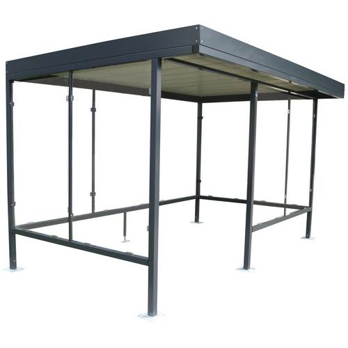 Abri Fumeur Anthracite L Ht : 2.50 M Acier Galvanisé