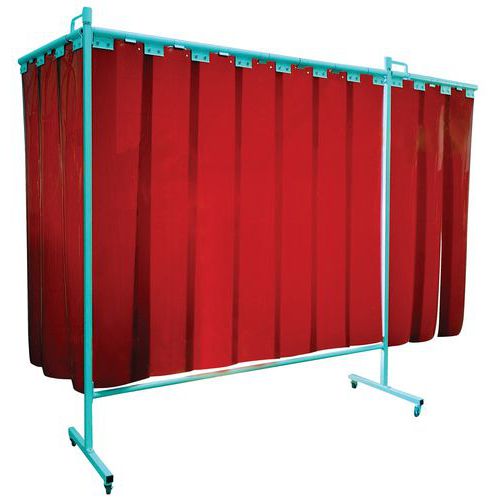 Cepro - Écran de soudage 3 volets à lanières PVC Orange - 2000x3460mm - Épaisseur 2mm - Norme EN 1598