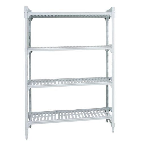 Cambro - Rayonnage alimentaire départ - 1200mm L x 500mm P x 1800mm H - 4 tablettes ajourées - 150kg/tablette - Blanc - HACCP