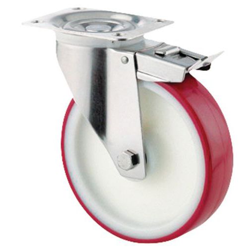 Roulette Pivotante En Nylon Force:150 Kg H Ht:128 Mm