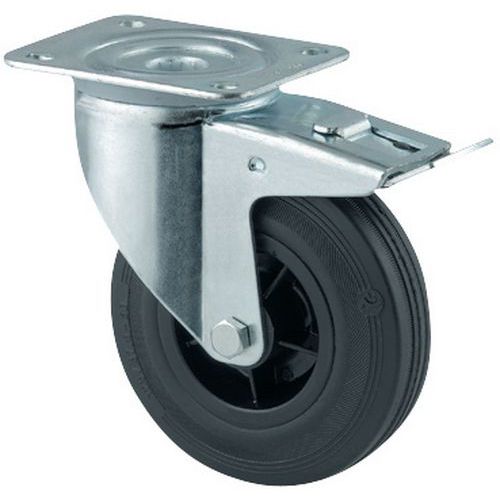 Roulette Pivotante Avec Frein Force:295 Kg H Ht:290 Mm
