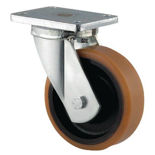 Roue Pivotante Polyuréthane Force:550 Kg H Ht:170 Mm