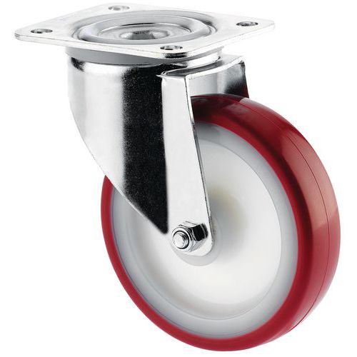 Roue Pivotante Polyuréthane Force:100 Kg H Ht:108 Mm