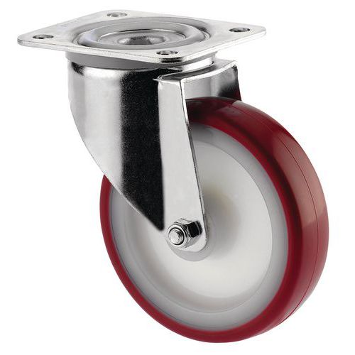 Roue Pivotante Polyuréthane Force:350 Kg H Ht:240 Mm