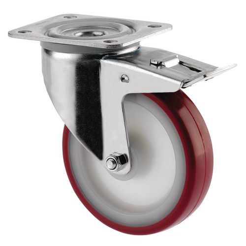 Roulette Pivotante Avec Frein Force:350 Kg H Ht:240 Mm