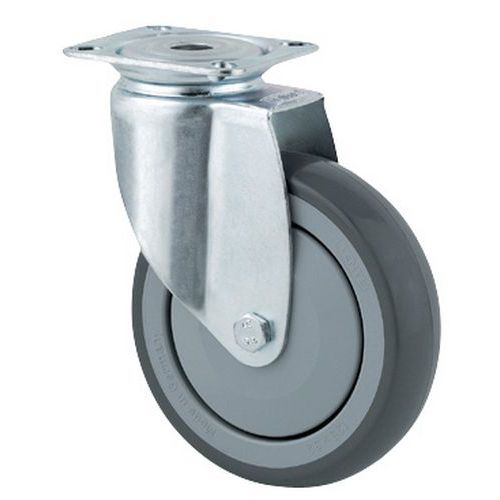 Roulette Pivotante Avec Plaque Force:100 Kg H Ht:160 Mm