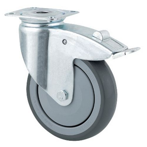 Roulette Pivotante Avec Frein Force:100 Kg H Ht:135 Mm