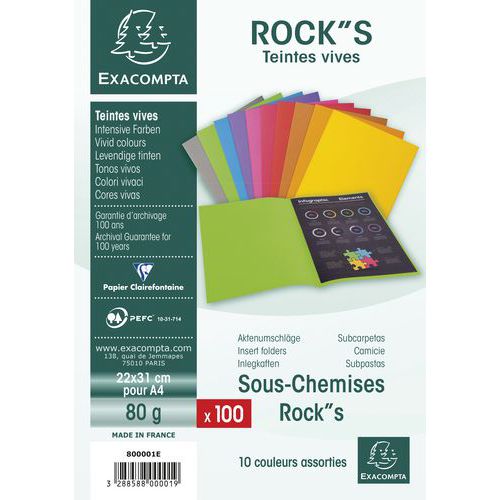 Set De 100 Sous-chemises Rocks 80g 22x31cm Assorti