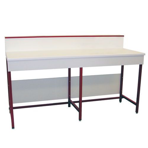 Paillasse de laboratoire modulaire - Stratifié - 180x75 cm - Avec dosseret - 3 ans garantie