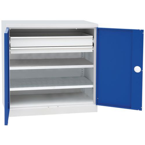Armoire 2 Tiroirs Telesc. 500x1000 Mm Gris/bleu 1000x