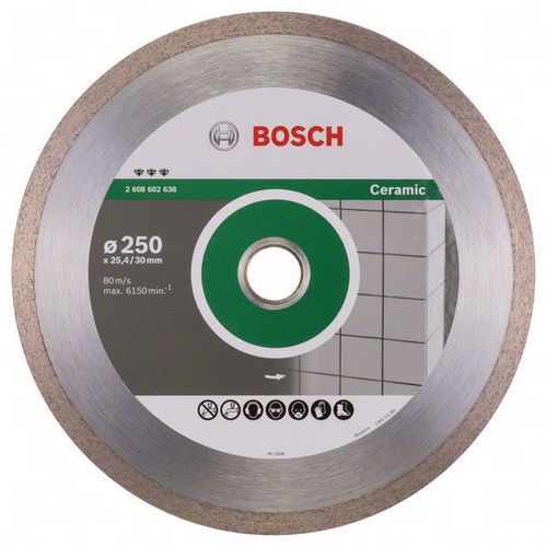 Bosch - Disque à tronçonner diamanté Best for Ceramic 250mm - Alésage 30mm - Épaisseur 2.4mm - Coupe précise céramique