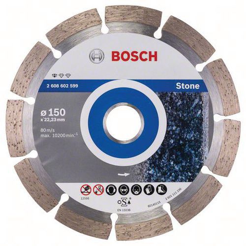 Bosch - Disque à tronçonner diamanté Standard for Stone 150mm - Pour pierre - Ø 22.23mm - Épaisseur 2mm