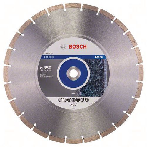 Bosch - Disque à tronçonner diamanté Standard for Stone - 350 x 20/25,40 x 3,1 mm - Pour pierre