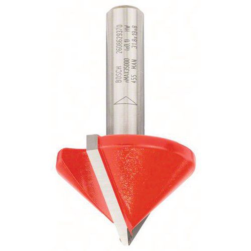 Bosch 1 Fraises à Rainurer Droit En V, à Deux Tranchants, Carbure