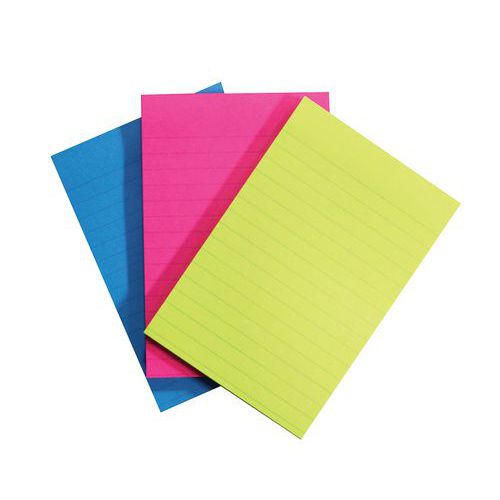 Post-it Super Sticky - Notes Adhésives Lignes 101x152mm Assorties - 90 Feuilles/Bloc - Lot de 1