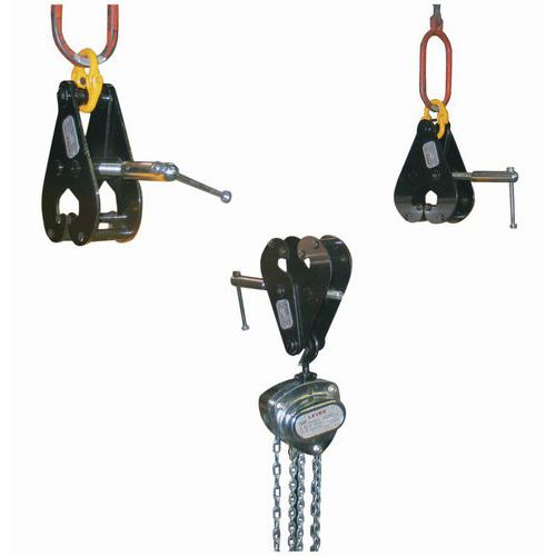 Levex - Griffe pour profil I/H - Force 5000 kg - Prise 90-320mm - Sécurité 5 - Idéal levage lourd
