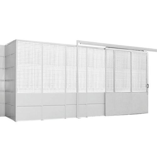 Porte Coulissante Atelier Tôle Blanche H 3m L 2m - Passage 1.74m x 2.03m - Garantie 3 Ans