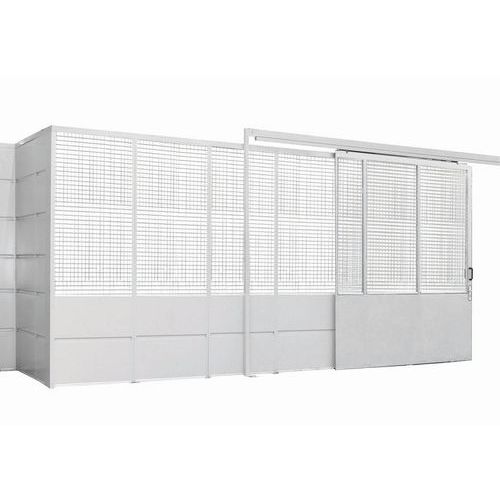 Cloison grillagée 2.5m x 1m Blanc RAL 9010 - Simple paroi en acier - Montage facile - Garantie 3 ans