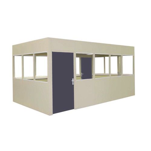 Cloison Vitrée Double Paroi - 1.20m x 2.50m - Blanc RAL 9010 - Panneau 52mm Épaisseur - Montage Facile